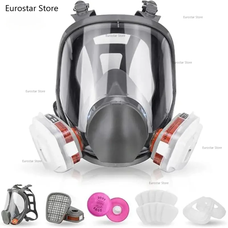 Industrielle Malerei Sprühen Atemschutzmaske Gasmaske 3-in-1-Anzug Sicherheit Arbeitsfilter Staub Vollgesichtsmaske Gasmaske