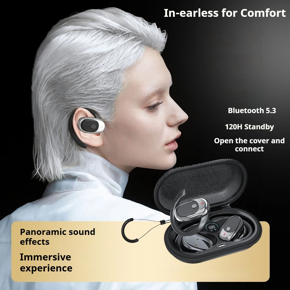 Беспроводные Bluetooth 5,3 OWS наушники с шумоподавлением Hi-Fi стерео длительный срок службы для обнаружения ушей спортивные наушники на открытом воздухе Беспроводные Bluetooth 5,3 OWS наушники с шумоподавлением Hi-Fi стерео длительный срок службы для обнаружения ушей спортивные наушники на открытом воздухе
