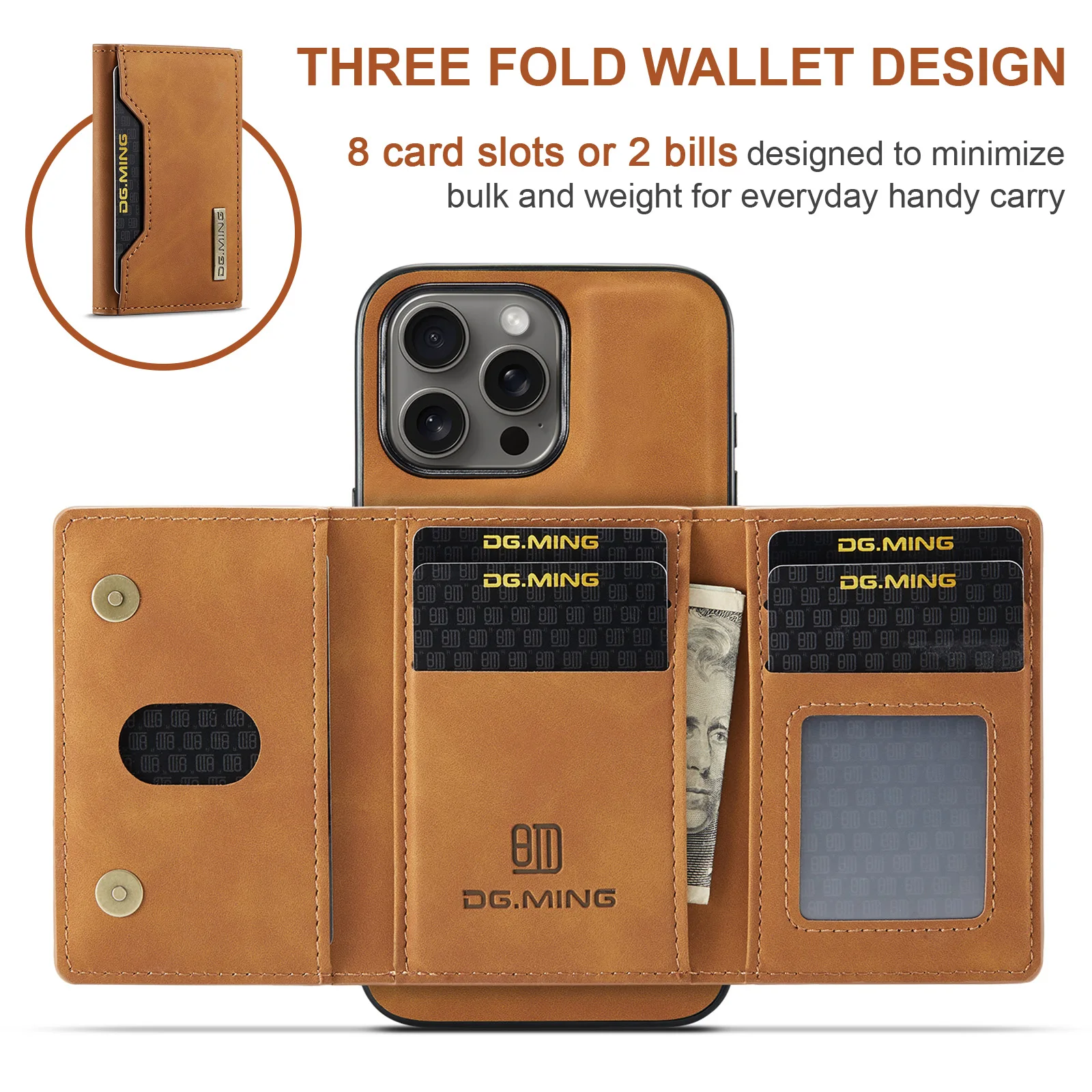2 in 1 Magnetic Detachable Wallet Card Slot Holder Phone Case For iPhone 16 15 14 Pro Max 13 12 11 XS XR 7 8 Plus Leather Cover - Image 6