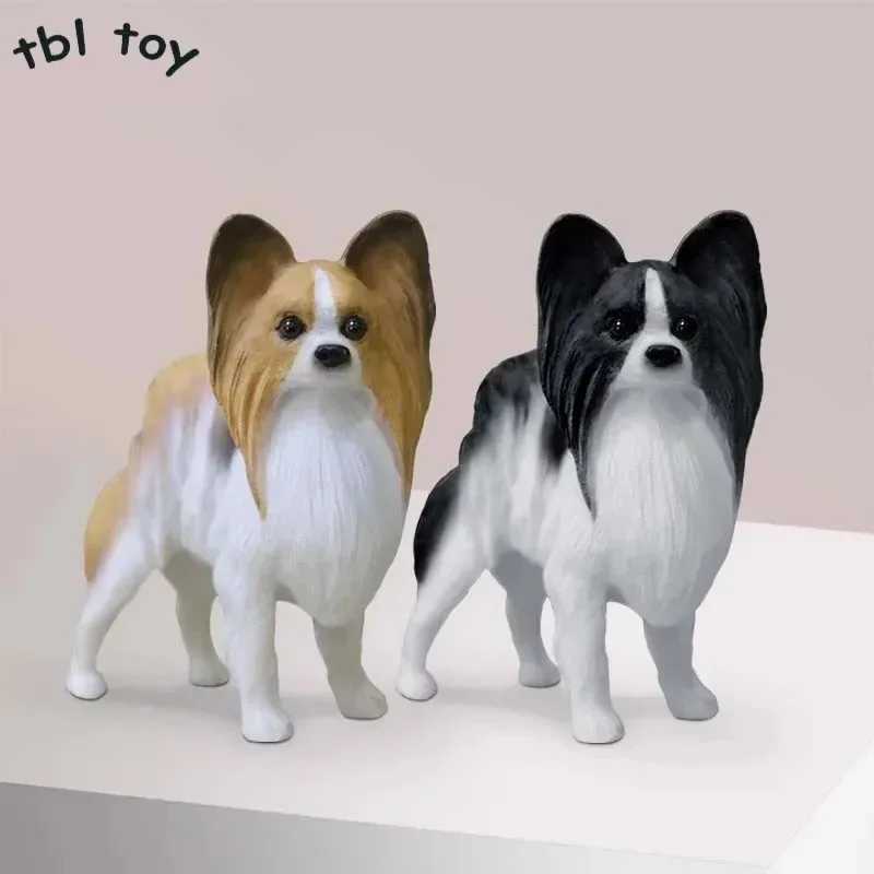 Mini modelo de perro Babylonian Papillon a escala 1/6 para decoración de simulación de 12 pulgadas figuras de juguete hechas a mano