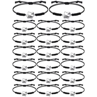 20Pcs Cheerleader Gifts Girls Cheerleading Bracelet Adjustable Charm Bracelets Cheer Heart Jewelry Team Cheerleading Accessories 5