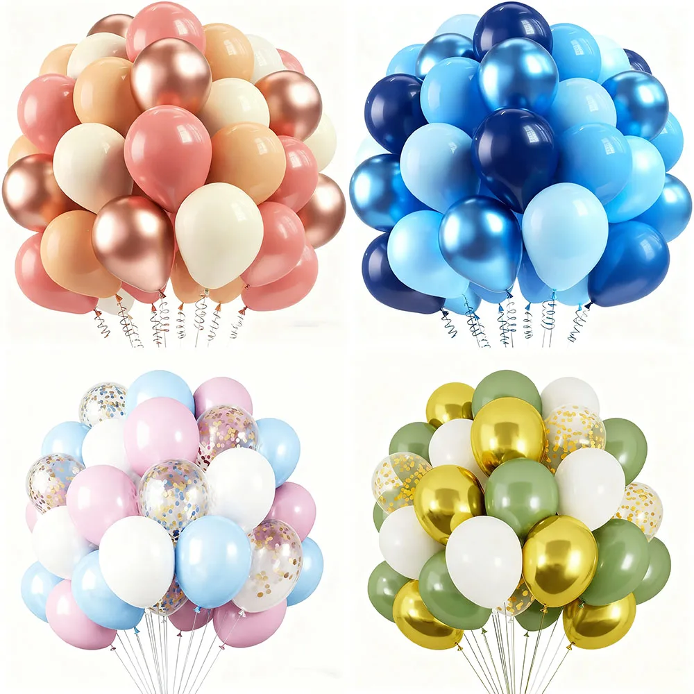 12 Zoll 61/122-teiliges Ballon-Set, für Babyparty, Geschlecht offenbaren, Hochzeit, Abschlussfeier, Geburtstagsfeier, für mehrere Festival-Feiern