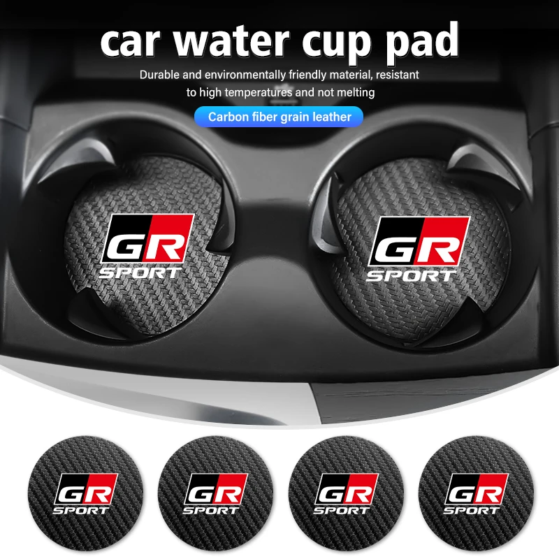 

2pcs Car Style Coaster Mat Carbon Fiber Cup Holder Mat Non-slip Accessories For Toyota Yaris Corolla Prius Auris CHR Land