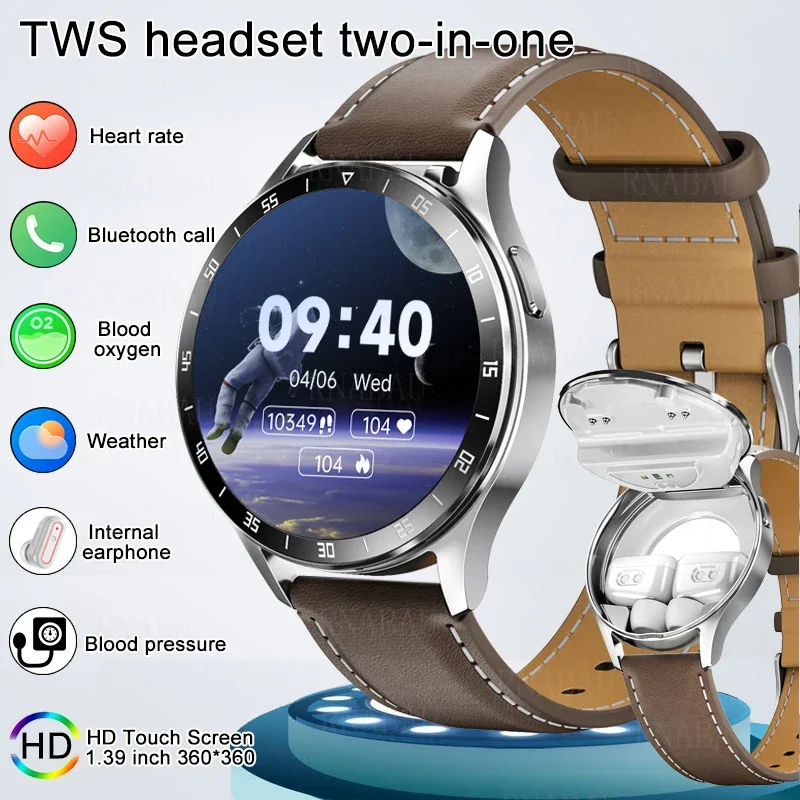 

2025 New 2-in-1 Smart Watch & TWS Earbuds Set - Heart Rate & Health Monitoring, Ideal for Sports & Fitness