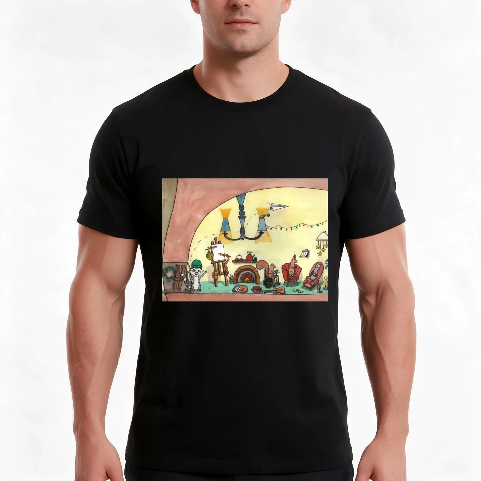 December 24th - The Secret Life of Forest Animals T-Shirt, Summer Casual Cotton Tee, Oversized Streetwear Tops, Unisex Men Women