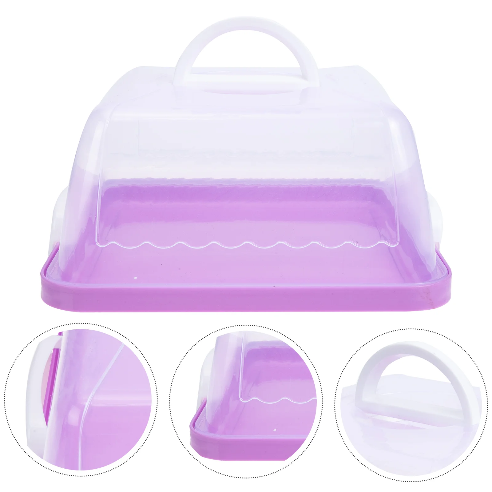 Portable Cake Box Lids Transport Reusable Kit Plastic Container Transparent Carrier Birthday Server