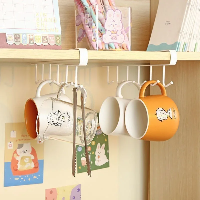 1PCS Multi Functional Hook Door Hat Rack Long Row Baseball Hat Bag 6-hook Cabinet Hook Dormitory Storage Rack Clothes Hanger