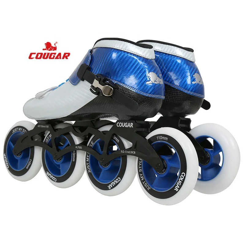 Cougar-patín de velocidad profesional en línea, zapatos de fibra de carbono, ruedas de 110Mm, gran oferta