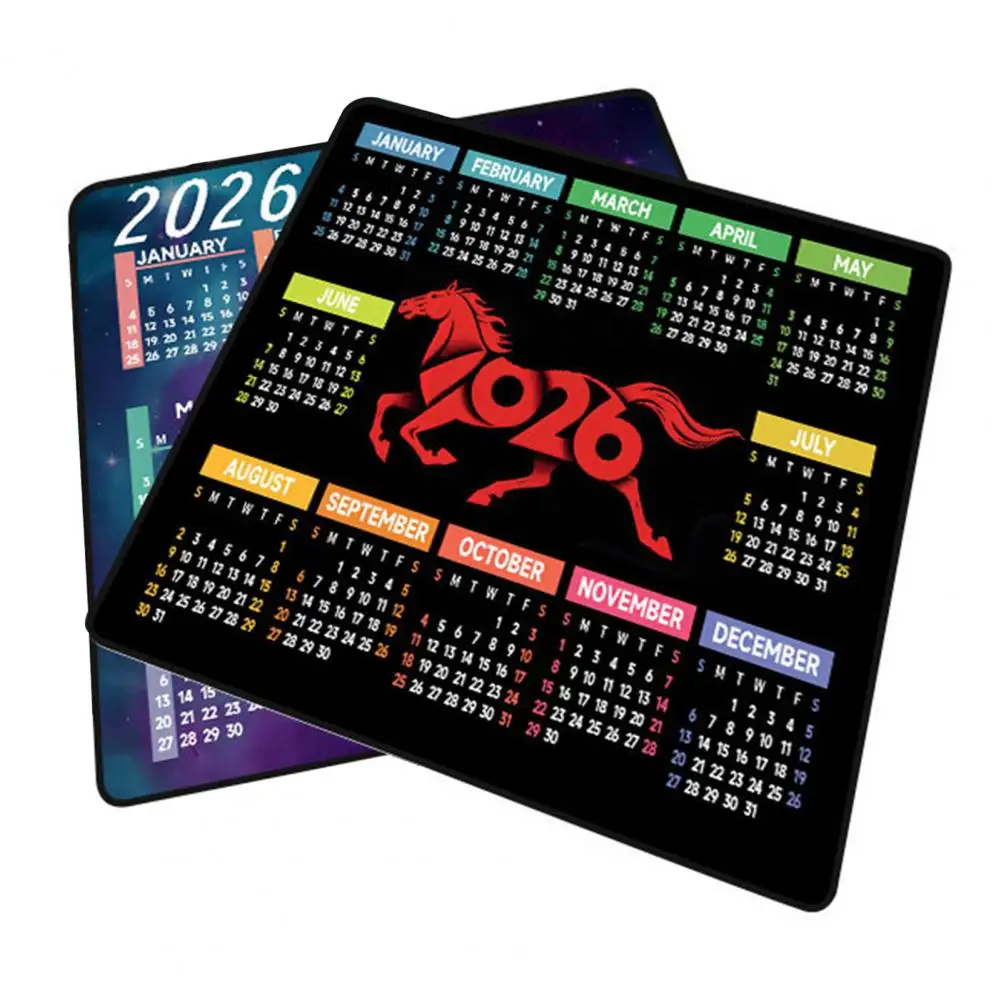 2026 Calendar Mouse Pad Waterproof Home Office Gaming Computer Laptop Mousepad Desk Mat with Non-slip Rubber Base PC Accessories