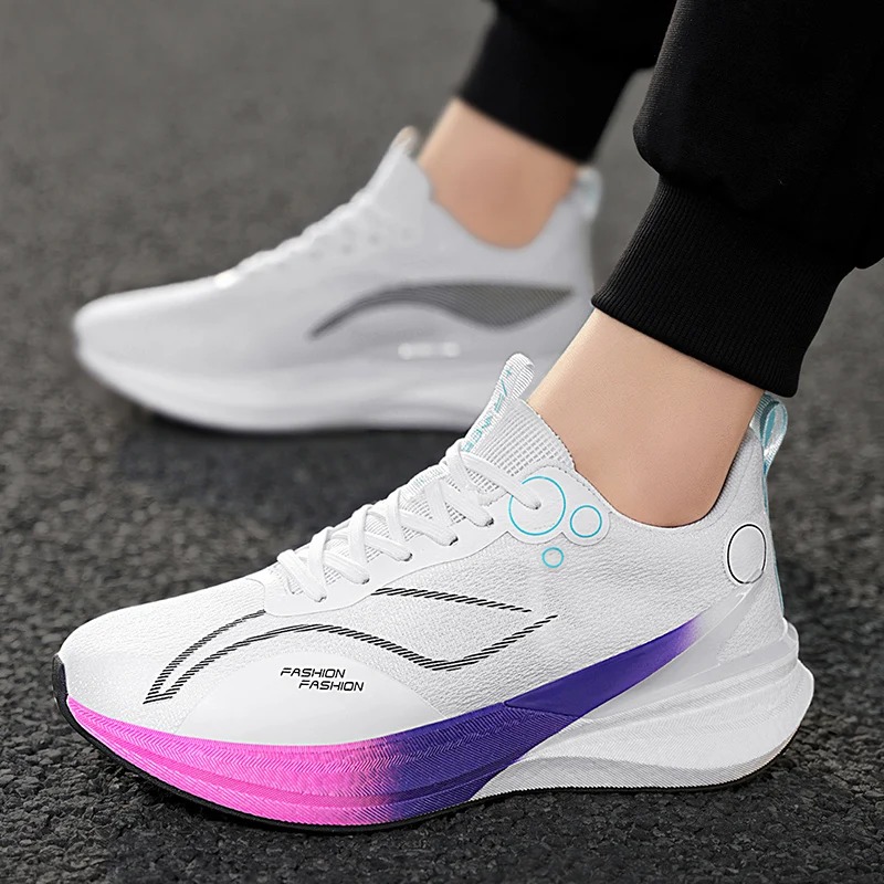 

New Running Shoes for Jogging and Marathon Sports, Mesh Fabric with True Carbon Plate, Men's and Women's Hiking Shoes 2025 Men's