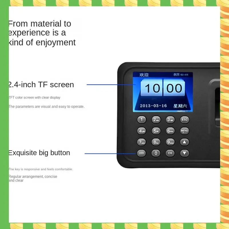 AB53 Black Attendance Machine Biometric Attendance System 1000 Fingerprint Capacity Support USB Driver Download US Plug