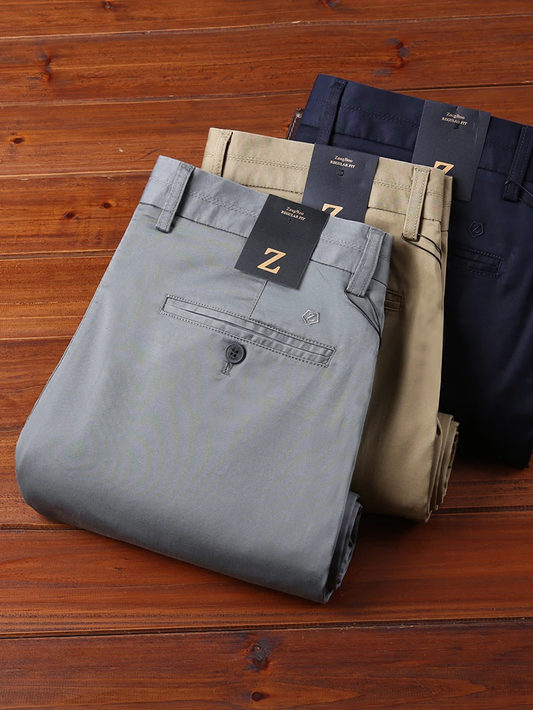 

Summer Thin Non-iron Anti-wrinkle Lyocell Ice Silk Men's Casual Pants Commute Busin Straight Khaki Casual Pants