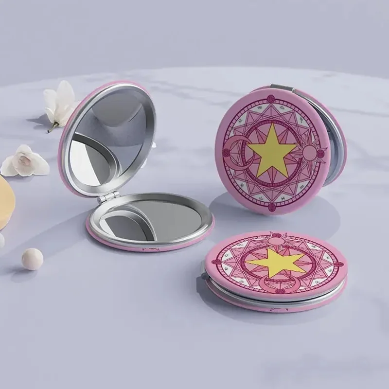 

Зеркало для макияжа в стиле аниме «Карточный маг Сакура», портативное, круглое, для косплея, удобное для ношения, подарок, модное.