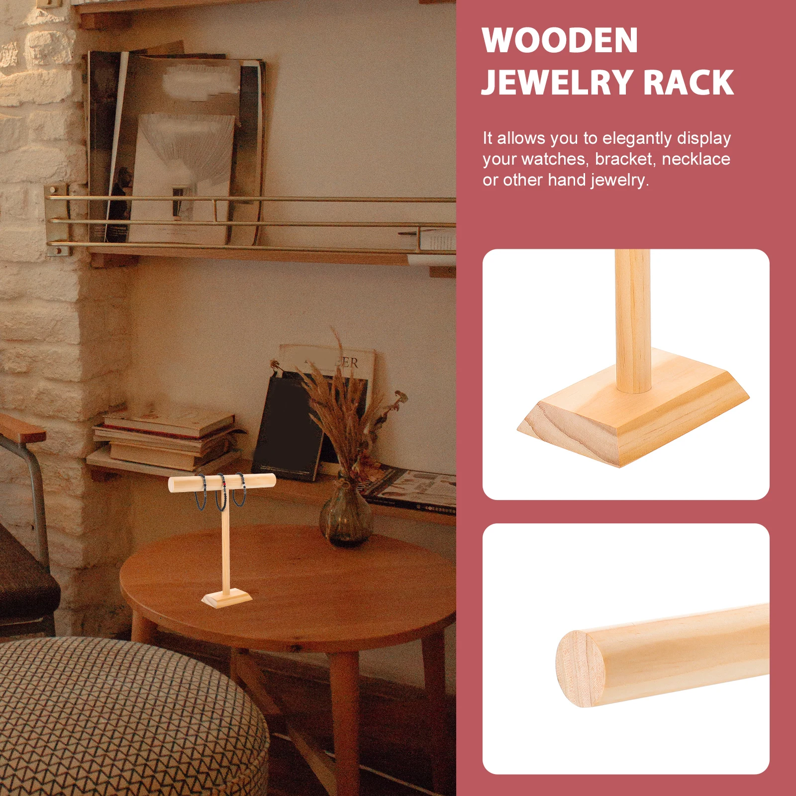 

Подставка для ювелирных изделий из цельного дерева, держатель для браслета для продажи, стойка для хранения ожерелья для часов