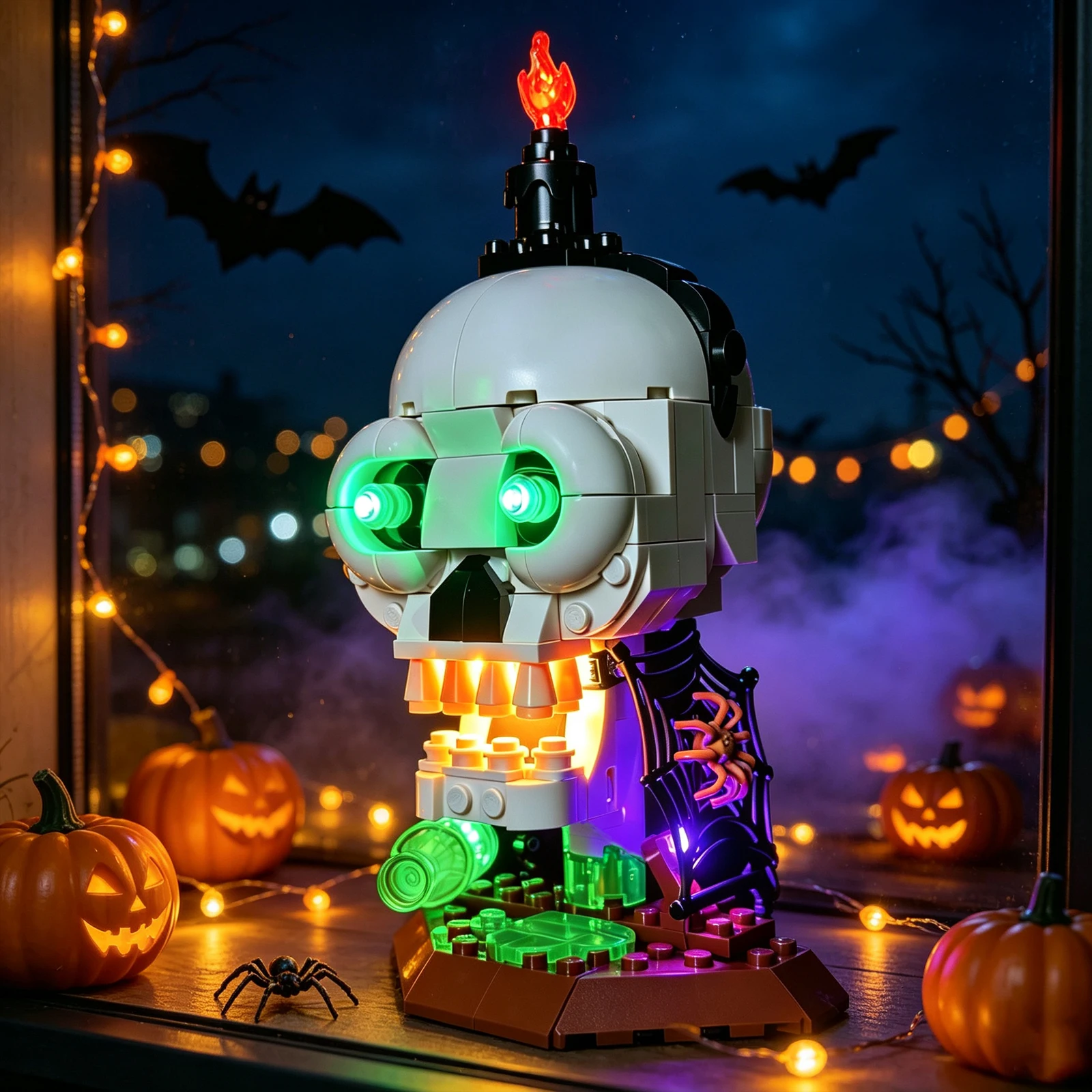 LYBMTWF LED-Beleuchtungsset für Lego 40883 Halloween-Schädelkerze (Modellbausteine nicht enthalten)