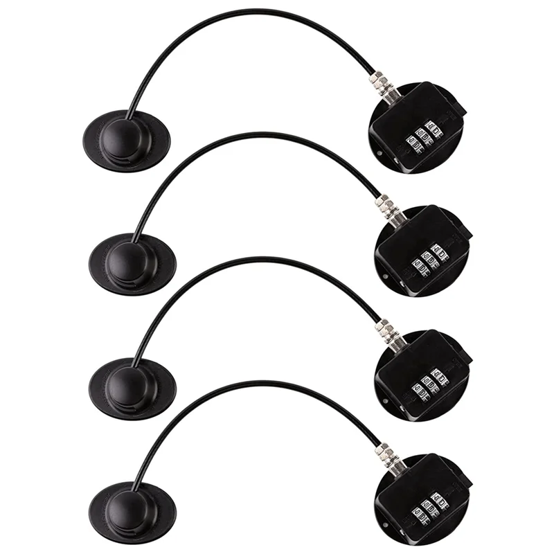 

ABGE-Refrigerator Door Lock Combination Fridge Lock Door Lock With Strong Adhesive (4Pcs, Black)