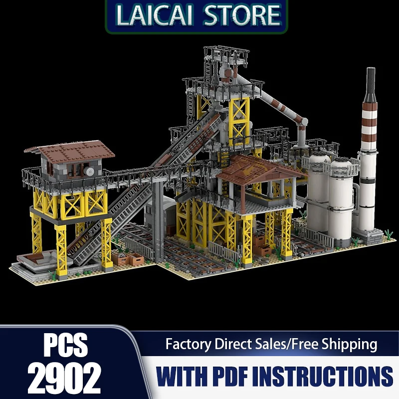 Stadt Street View Modell Moc Gebäude Ziegel Eisenbahn Unter Industrielle Zone Technologie Modulare Blöcke Geschenke Spielzeug DlY Sets Montage