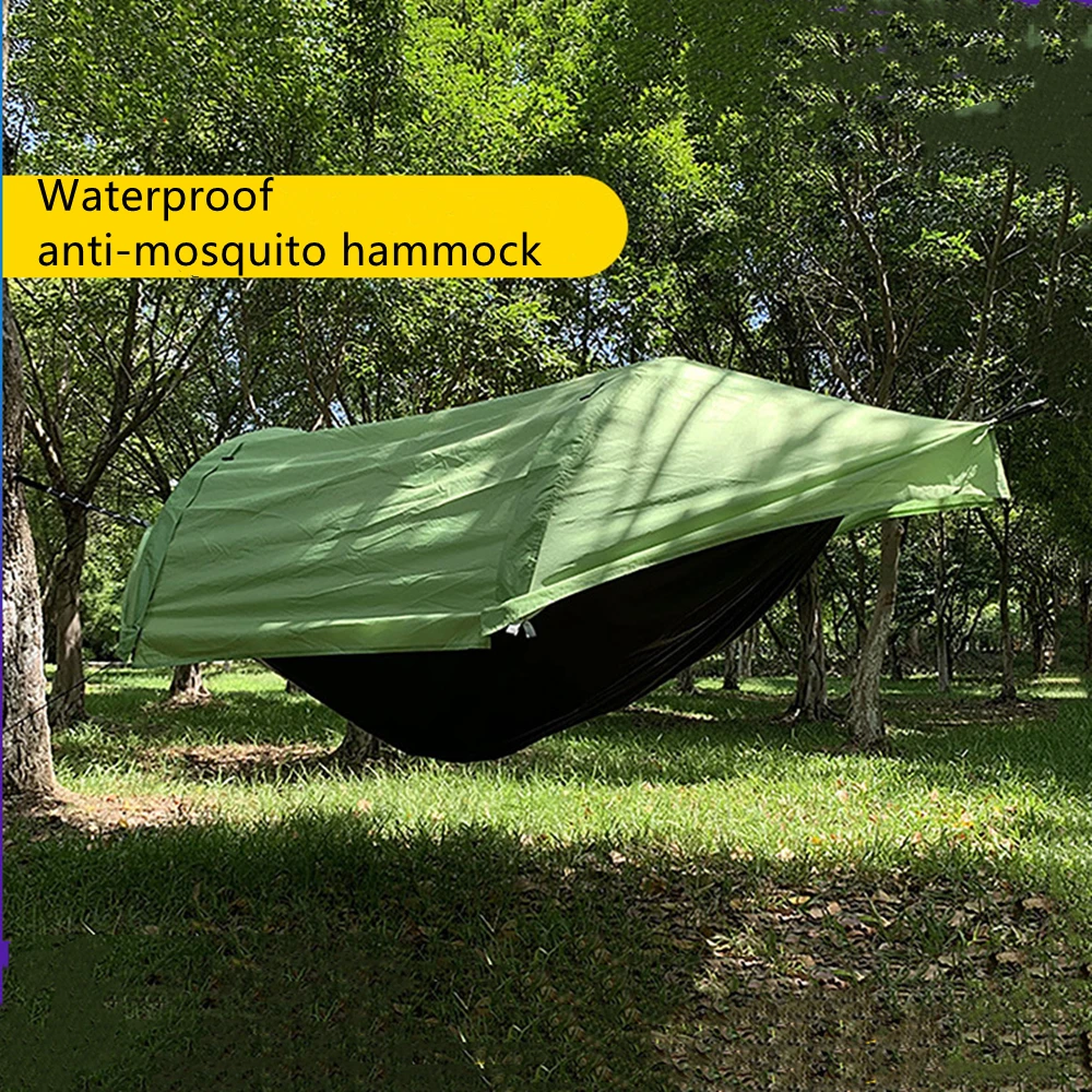 Portable Camping Mosquito Net Hammock Outdoor Garden Travel Sleeping Hanging Hammocks Swing With Waterproof Tent Awnings