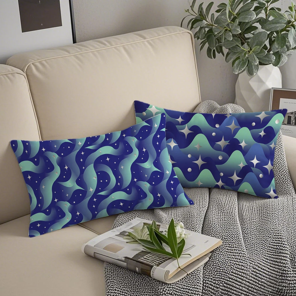 Galaxy Wave Star Lumbar Pillow Covers Suitable For Sofa Bedroom Car Pillow Cover Cushion Rectangular Back Cushion