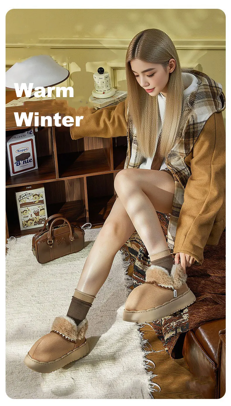 

Ant Love, осенне-зимние новые модные тканые теплые бархатные ботинки для женщин, которые можно носить дома и на меховой подкладке, теплая хлопковая обувь