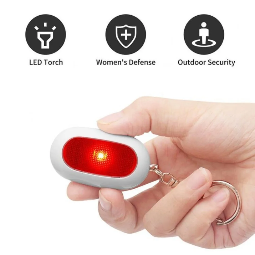 Personal Safety Alarm LED Flashing Protective Warning Device for Women Outdoor Sports Activities