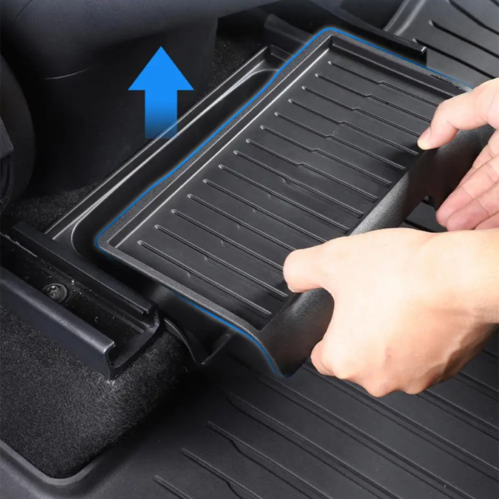 

Rear Center Console Organizer for Tesla Model Y Juniper 2021-2025 TPE Storage Box with Lid Cover Rear Middle Bin Accessorie L7W6