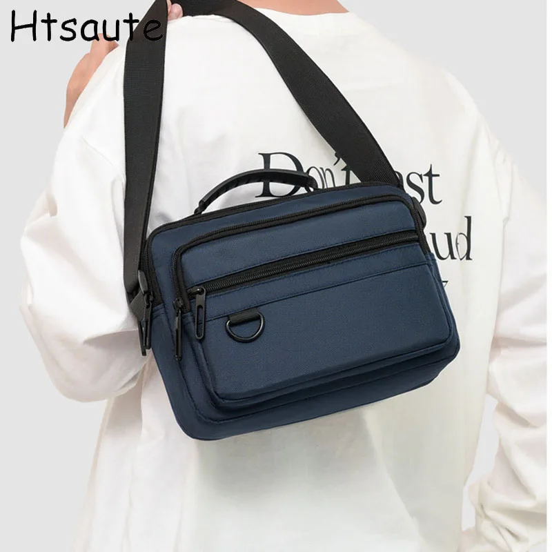 Men's fashion Oxford cloth shoulder bags multifunctional cell phone change document storage diagonal cross bags
