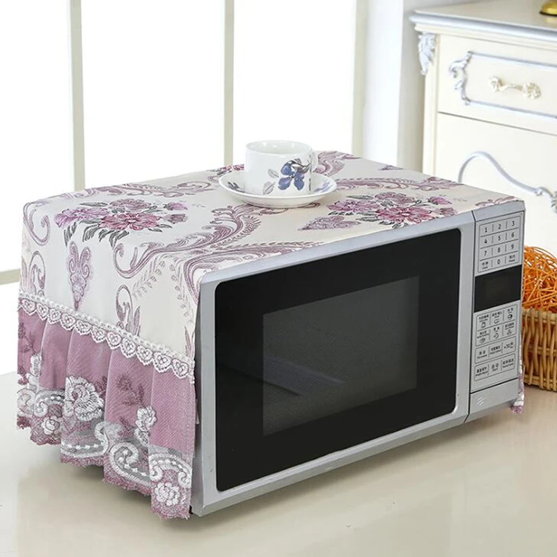 Microwave Oven Dust Cover Oil-proof Natural Material Breathable Protection With Storage Bag High Quality Kitchen Supplies