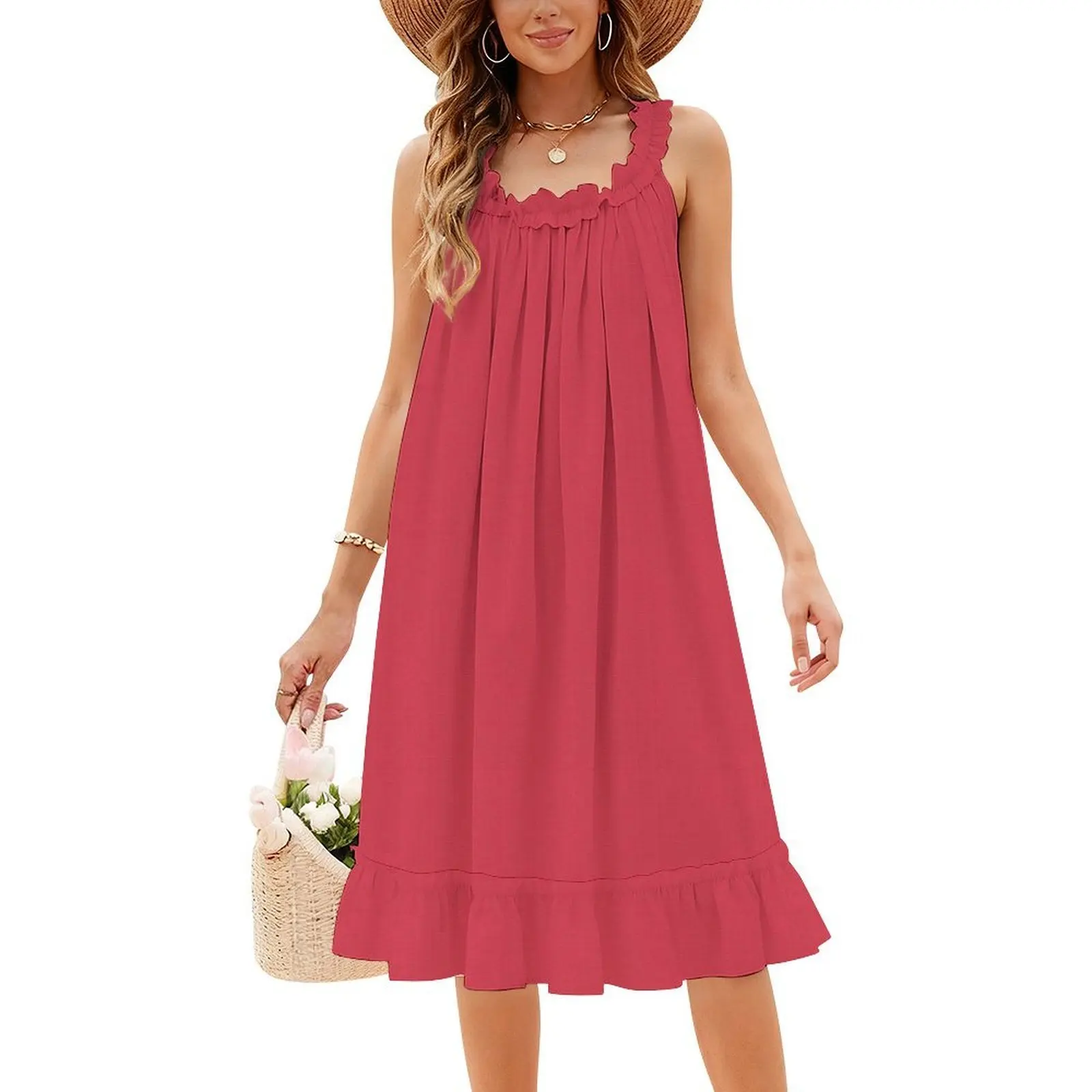 فستان بابريكا مزين بالزهور للنساء للربيع والصيف فستان كاجوال للحفلات ألوان ملونة ملونة ملابس نسائية