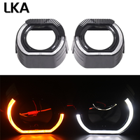 2 pcs 2.5 Inch 3 Inch Black Shrouds Cover LED Angel Eyes for Koito Q5 Hella Bixenon Hid Projector Lens Shell Car Headlight