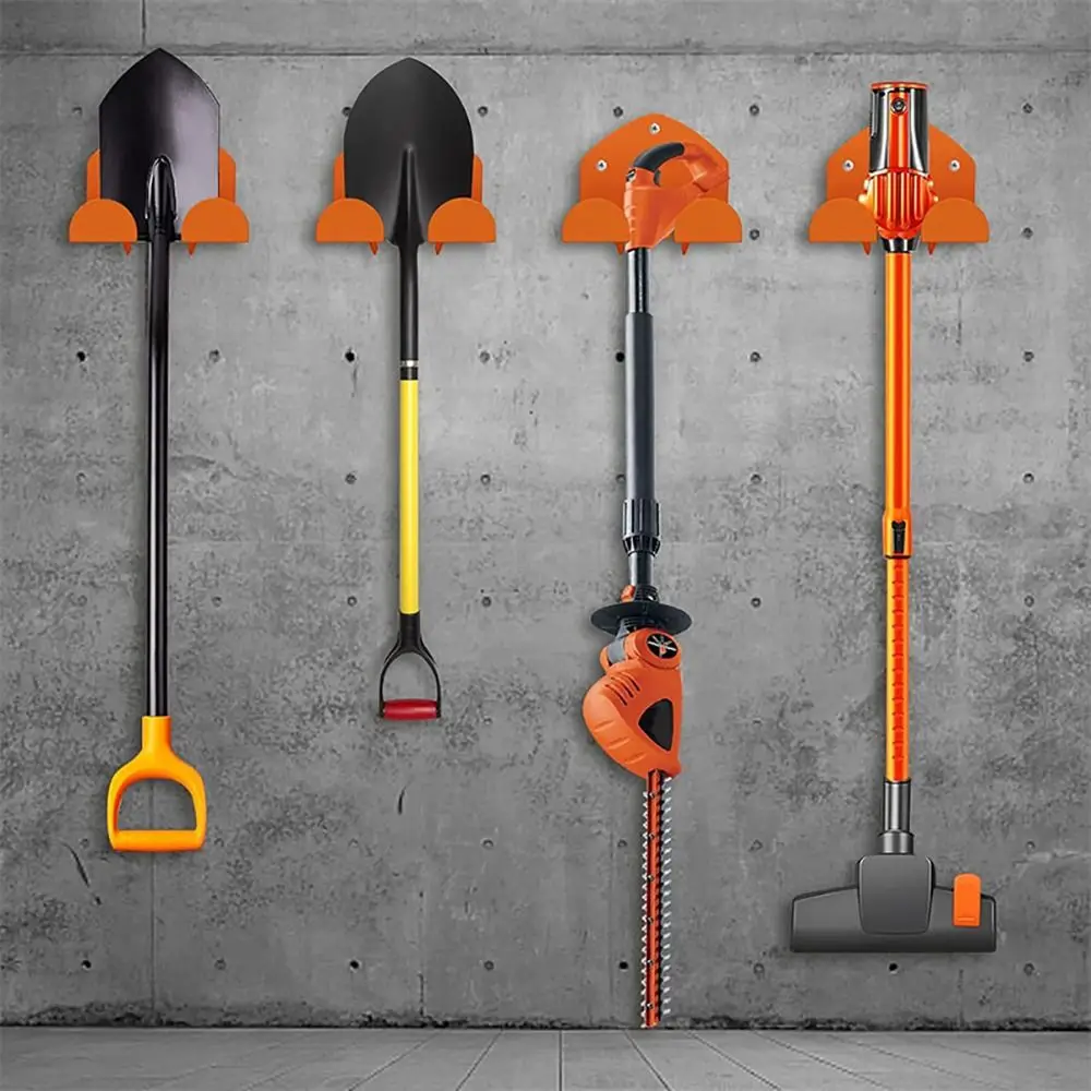 Wall Mounted Trimmer Rack Heavy Duty Iron Lawn Mower Rack Replacement Universal Garden Tools Storage Hooks for Garage Organizer
