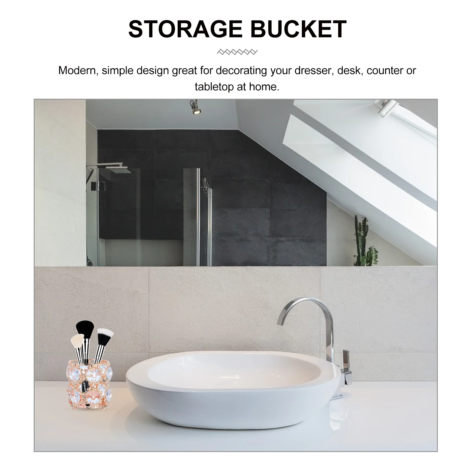 라인스톤 메이크업 브러쉬 정리함 크리스탈 메탈 데스크탑 펜 홀더 대용량 잡화 홀더 메이크업 도구 정리함