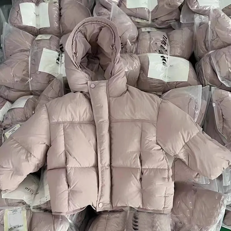 Modische Mädchen Winter Warme Baumwolljacke Kinder Einfarbige Verdickte Lose Kapuzenjacke Koreanischer Stil Oberbekleidung