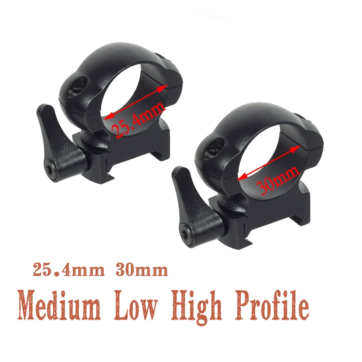 

2 Pcs QD Diameter 25.4mm 30mm Tactical Hunting Sight Scope Mount Ring Level Durable And Firm Universal 20mm Picatinny Accessory