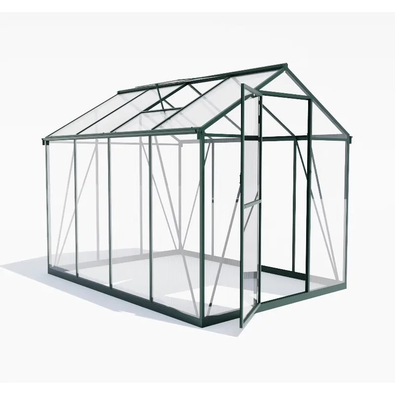 Villa Patio Home Aluminum Polycarbonate Greenhouse Garden Kit Easy to Assemble Metal Frame to Decorate Greenhouse
