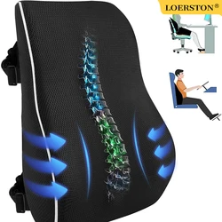 Non-Slip Lumbar Support Pillow Memory Foam Relieve Back Pain Car Seat Waist Cushion Soft Comfortable For Office Home Car