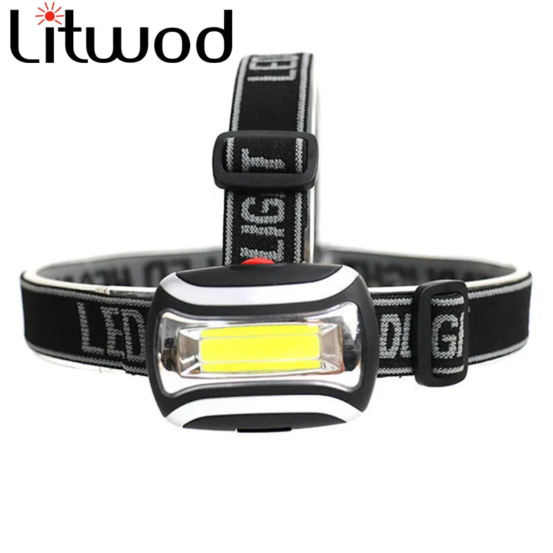 Mini Led Cob Headlamp Headlight Outdoor Lighting Litwod 3* AAA Battery ( Not Include )Head Flashlight Lamp For Camping ,Walking