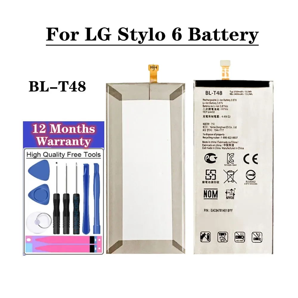 3800mAh BLT48 BL-T48 Battery For LG Stylo 6 LMQ730TM LM-Q730TM BL T48 Phone Battery + Tools