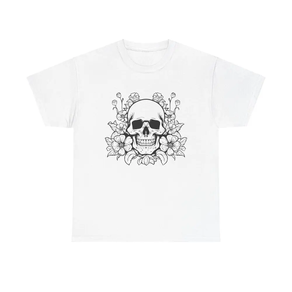 Floral Skull T-Shirt - flower nature gothic dark vintage esoteric graphic art