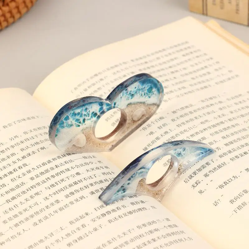 1/2Pcs Creative Ocean Beach Book Page Holder Reading Aid Thumb Book Support Book Expander School Supply Convenient Resin Durable
