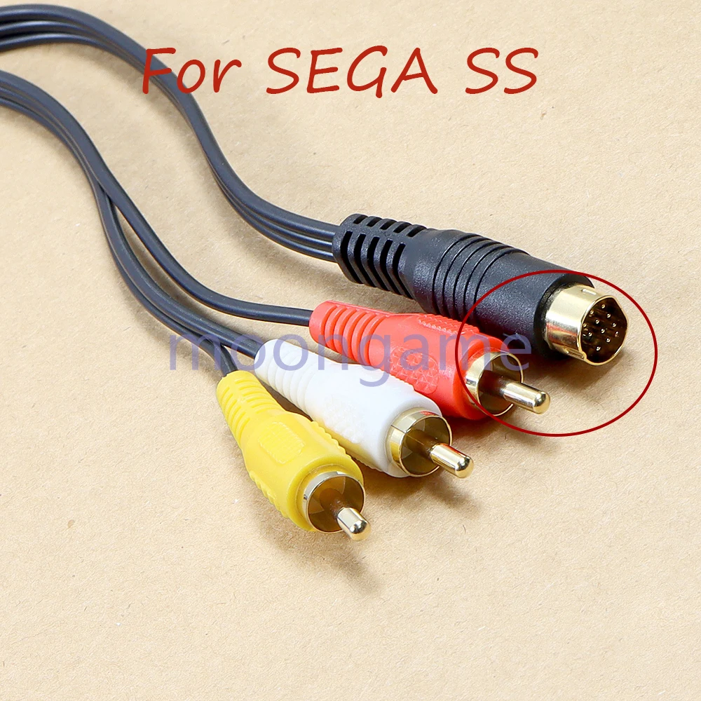 1 Stück für SEGA SS 1,8M Vergoldetes SAV RCA Video-Audio-AV-Composite-Kabel für SEGA Saturn Vernickeltes AV-Kabel