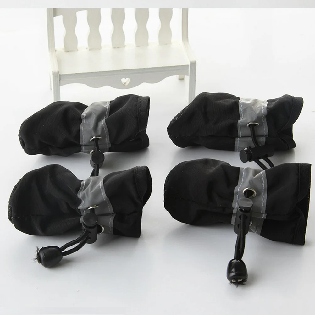 

4Pcs Pet Rain Shoes Waterproof Dog Boots for Small Dogs Anti-Slip Sole Outdoor Protection Blue Shoes Pet Dog Boots