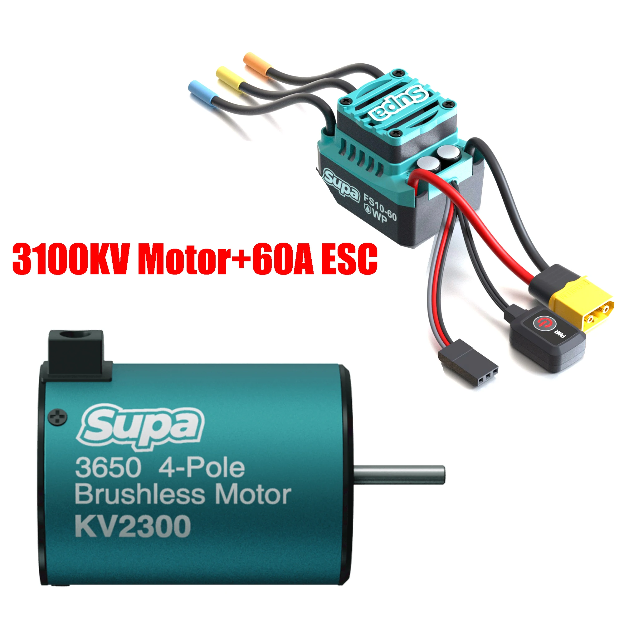 SKYRC Borstelloze Motor ESC Combo FuriaX Supa 3650 Motor 60A ESC 2-3S 3.175mm Voor 1/10 RC Auto