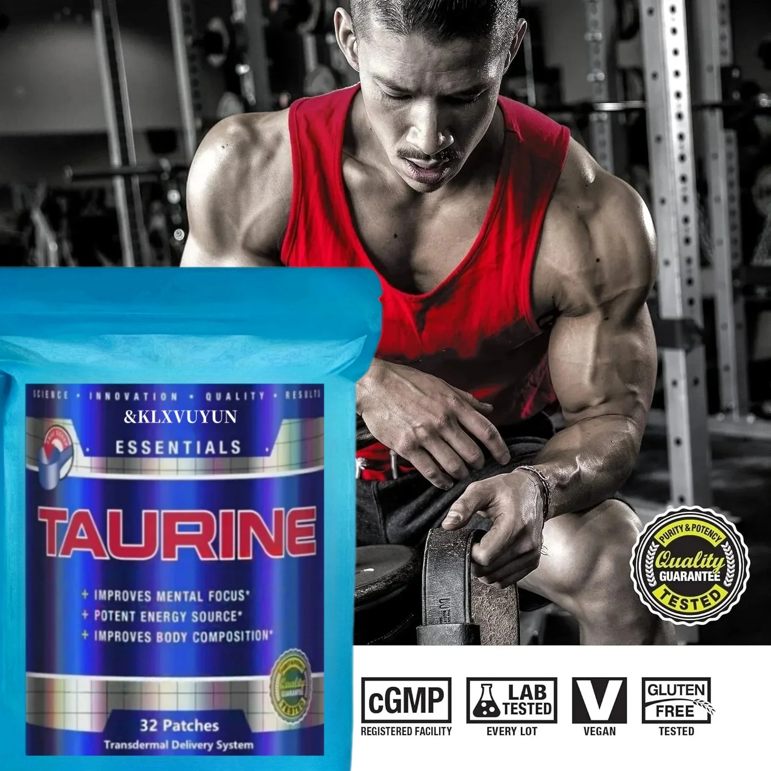 Taurine + Creatine Monohydrate Transdermal Patches, Muscle Strength, Focus, Memory - Best Creatine for Muscle Growth