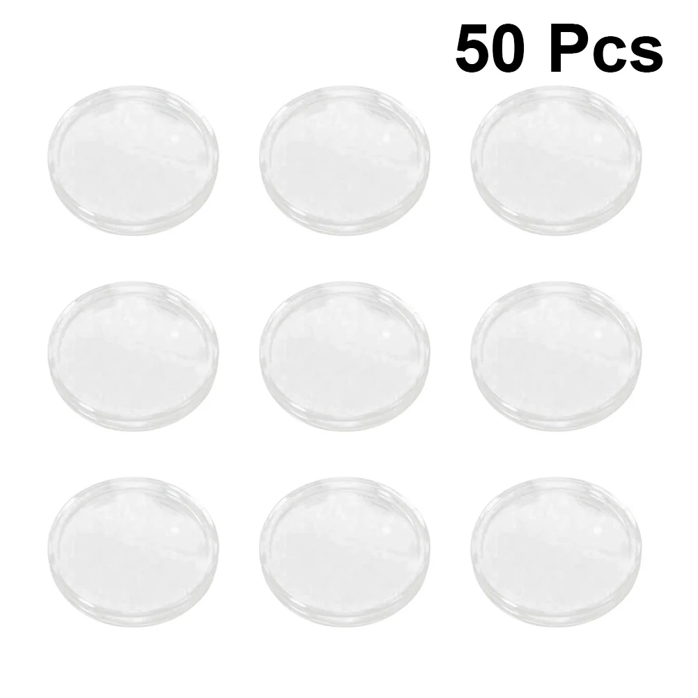 Scatola di protezione per raccolta monete da 50 pezzi da 28 mm Scatola per monete Scatola rotonda trasparente di piccole dimensioni in cristallo