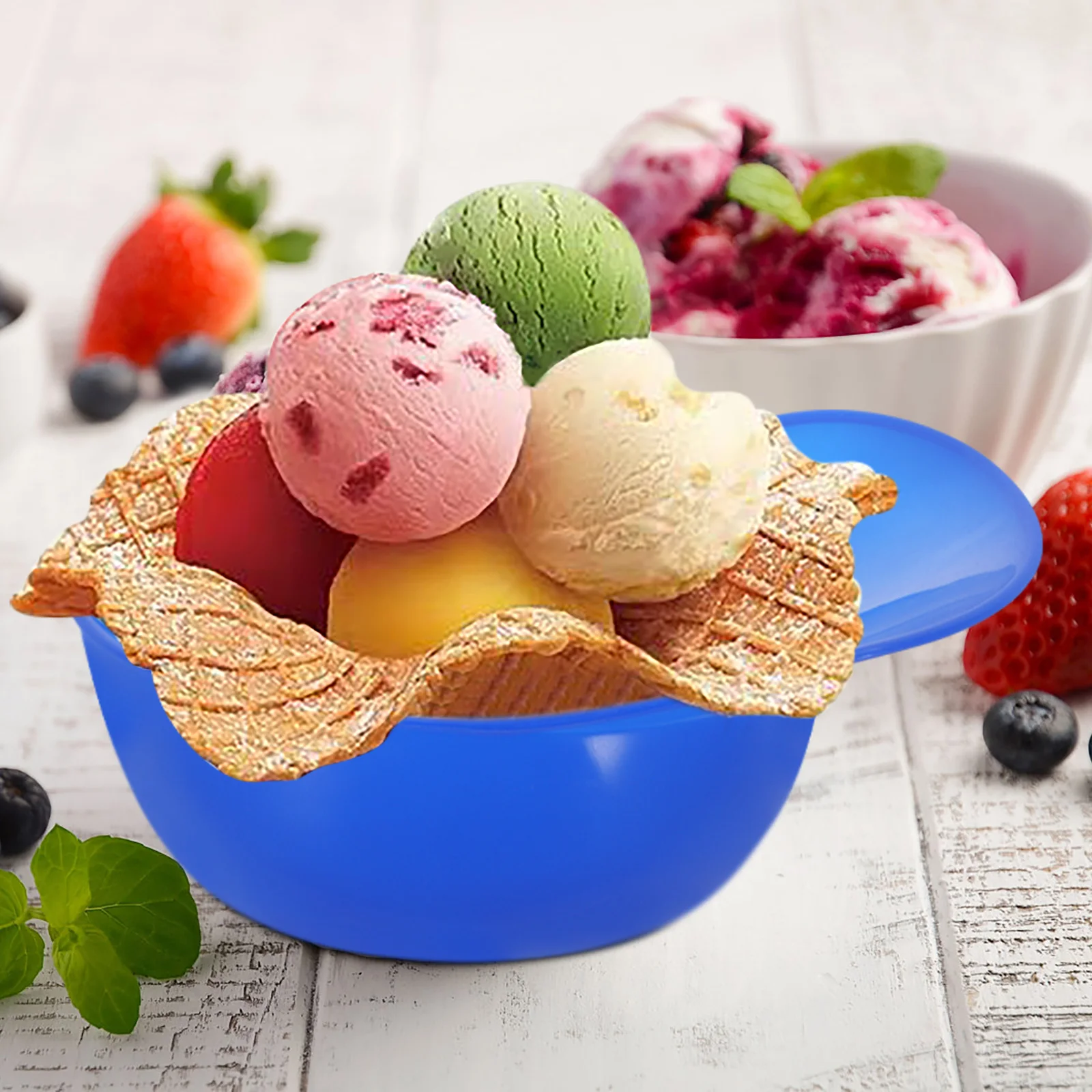 

12pcs Ice Cream Bowl Kids Plastic Bowls Parties Dessert Reusable Sturdy Safe High Grade Material Hat Shape Kitchen Barware
