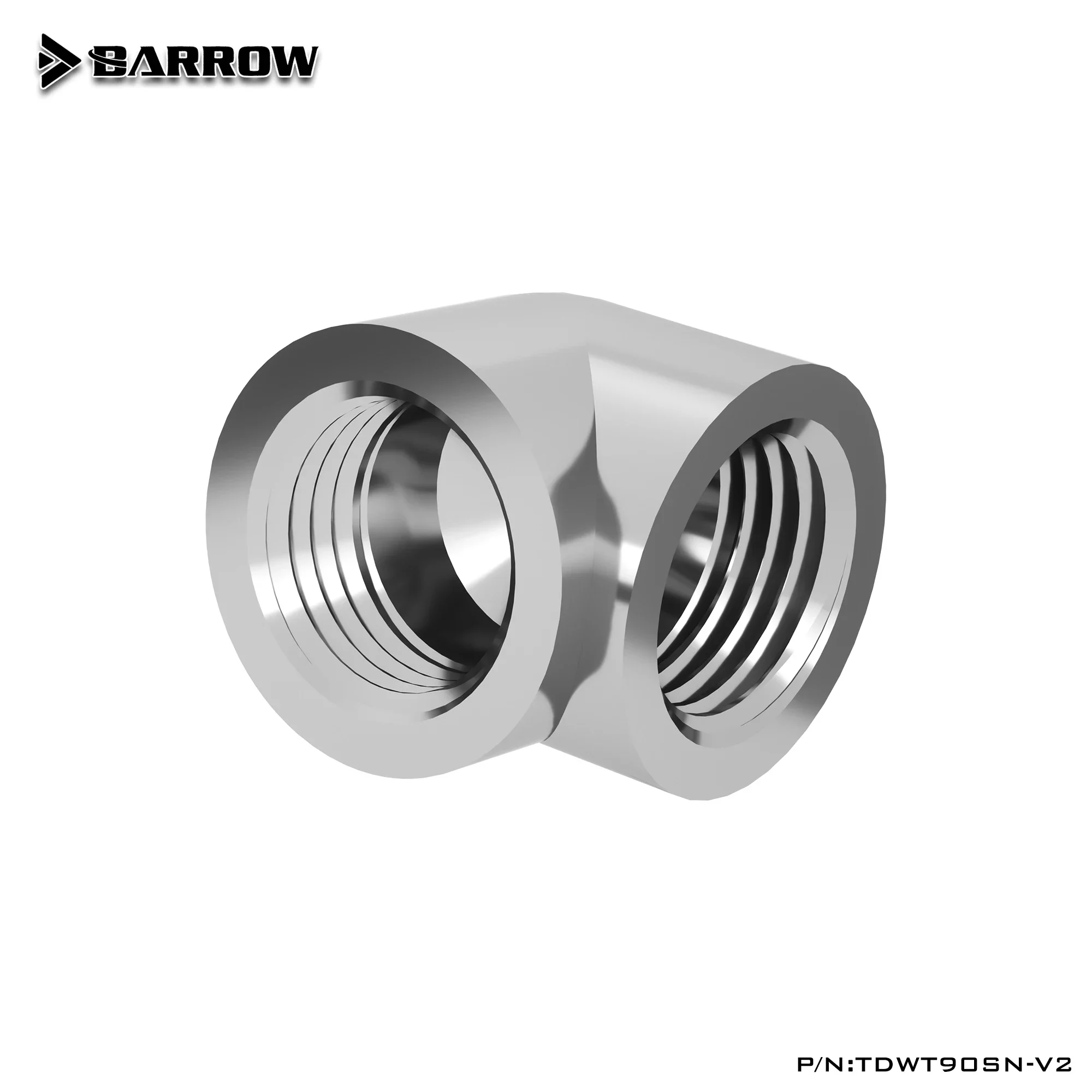 BARROW สีดำทองเงินคู่ภายใน G1/4 ''90องศาข้อต่อน้ำ Cooling อะแดปเตอร์น้ำ TDWT90SN-V2