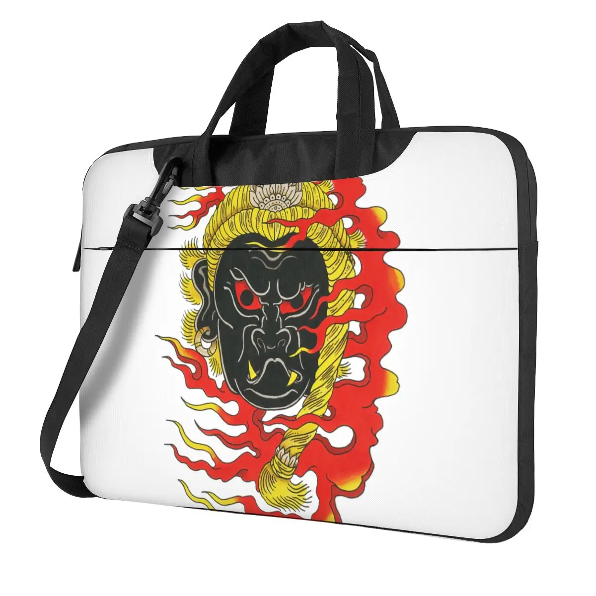 

Fudo Myoo Tattoo Design Flash Laptop Bag Case Protective Vintage Computer Bag Bicycle Crossbody Laptop Pouch