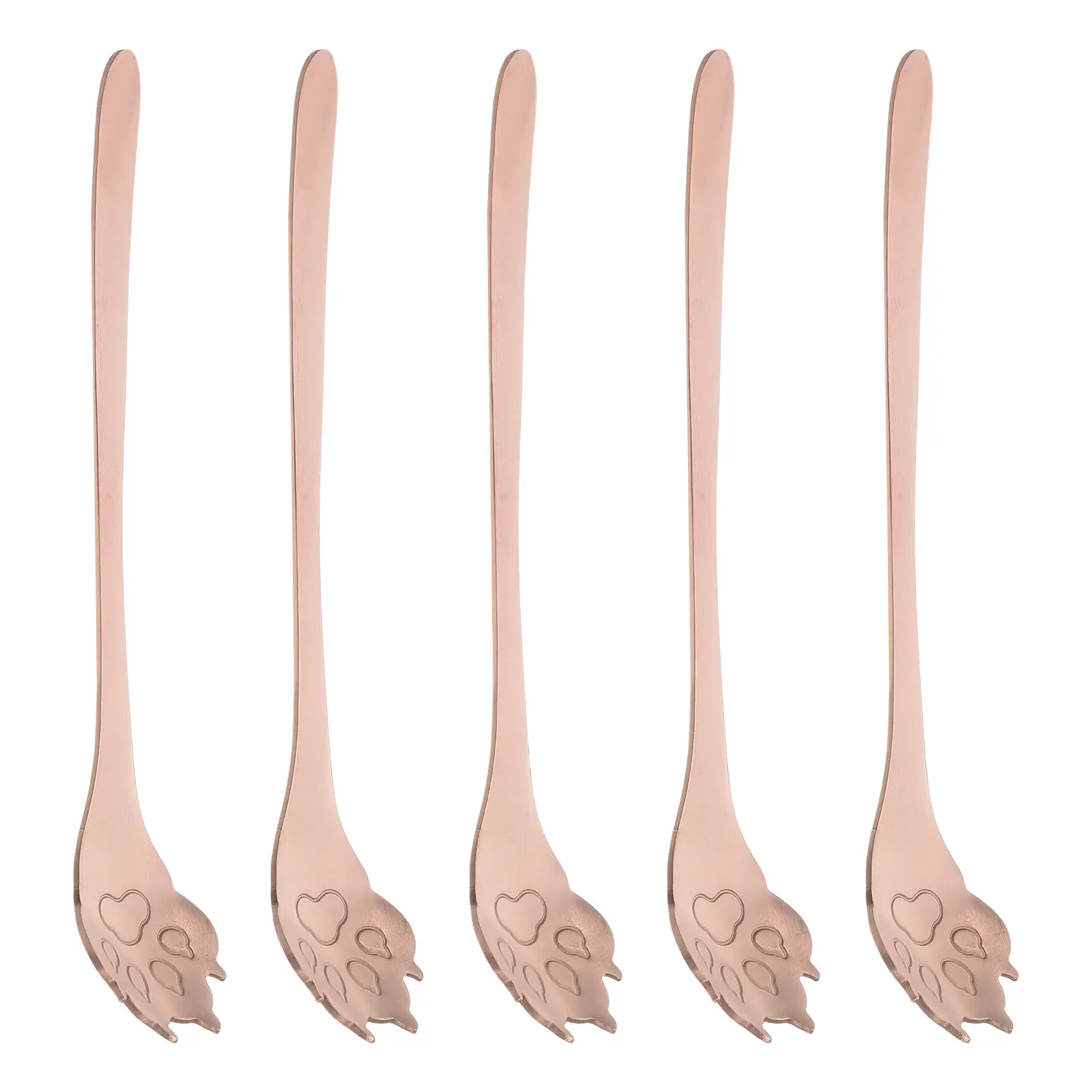 Stainless Steel Coffee Spoons 5 Piece Set Paw Design Dessert Tea Spoon for Halloween Christmas New Year