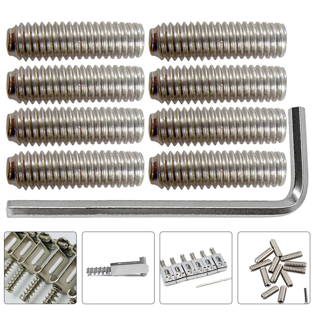 12 Pcs Piano Saddle Screws Guitar Bridge Tremolo Parts System Replacement Metal